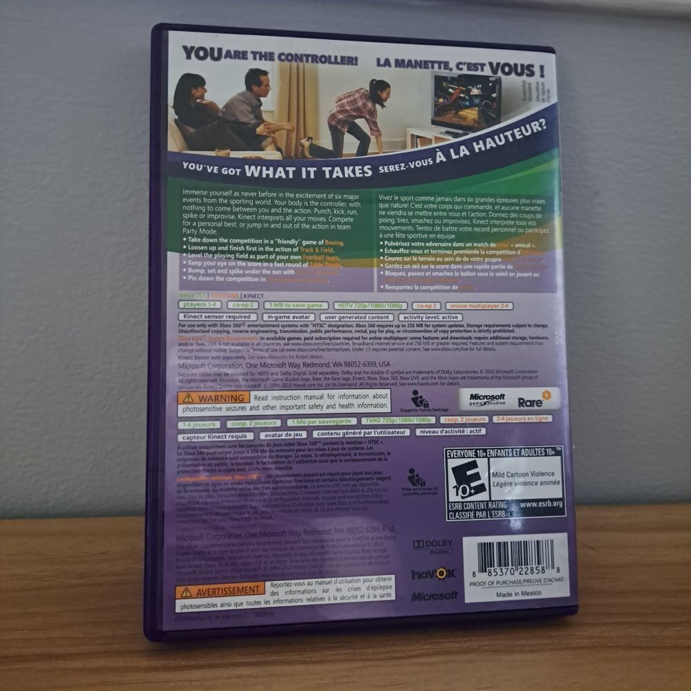 Kinect Sports (Xbox 360, 2010) Untested - Picture 2 of 5